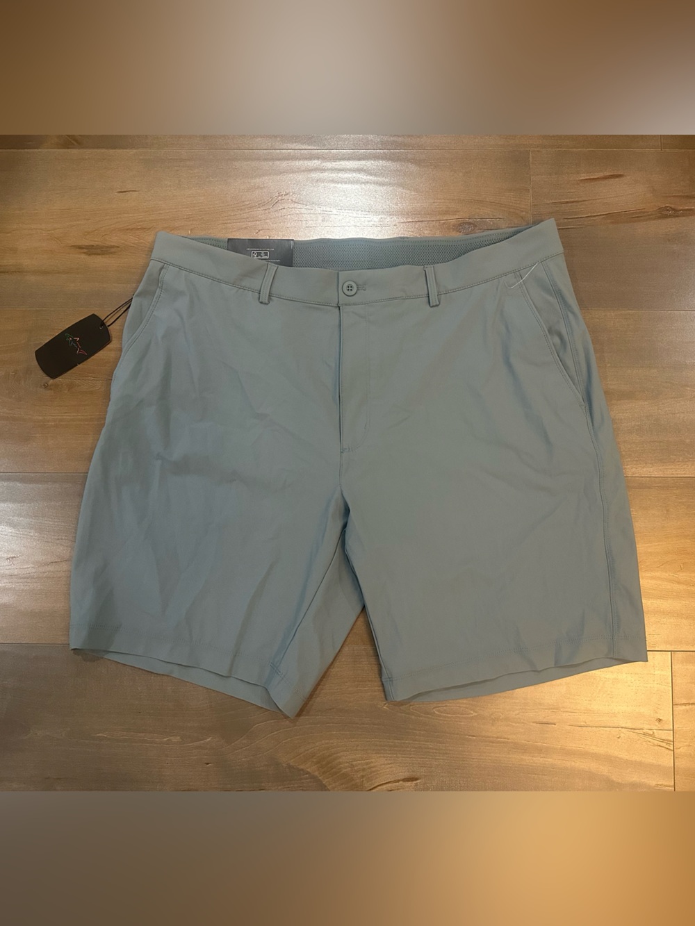 Greg Norman Collection Light Blue Flat Front Performance Shorts